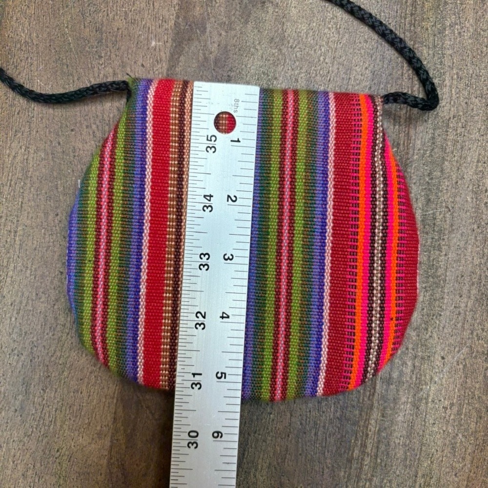 Vintage Guatemalan Worry Doll Purse Colorful Woven Bohemian Folk Mini Crossbody - Picture 10 of 10